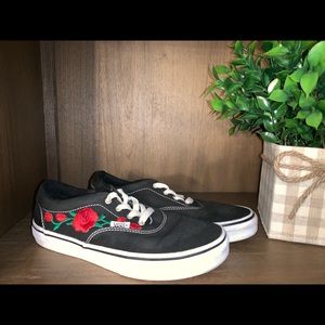 Rose embroidered Vans